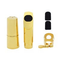 1Set Flute Head Set For Alto Saxophone E-Flat Hand-Polished Professional Metal Blowing Mouthpieces With Flute Head Cover Dental Pad Pure Sound 7