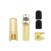 1Set Metal Soprano Saxophone Mouthpiece Nozzle Musical Instruments Accessories(Carton) 6 Winds