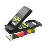 1Set Multifunctional Vegetable Cutter Fruit Slicer Grater Vegetable Cutter Drain Basket Slicer 8-in-1 Gadget Kitchen Accessories