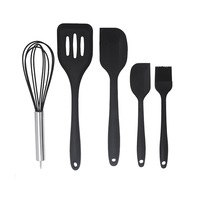 1Set Silicone Cooking Utensil Sets Whisk Spatula Pastry Brush Slotted Turner Heat Resistant Baking Tools Set Kitchen Accesseries