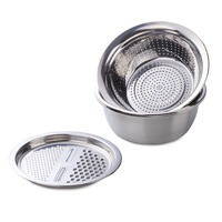 1Set Vegetable Slicer Potato Peeler Round Bowl Strainer Basket Set Kitchen Utensil Carrot Onion Grater Stainless Kitchenware Cutter
