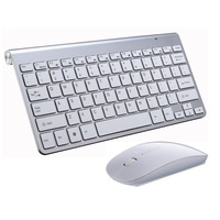 2.4G Wireless Keyboard Mouse Set Mini Multimedia Keyboard Mouse Combo Set For Notebook Laptop Mac Desktop Pc Silver Gray