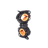 2 Pcs 360 Lamp Holder Bicycle Flashlight Clip Fixing Bracket(Black Orange)