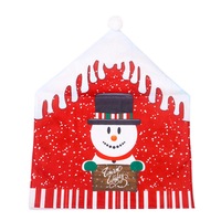2 Pcs 47X60Cm Christmas Santa Hat Chair Covers Table Cloth Dinner Home Decorations Ornaments