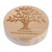 2 Pcs Boy Girl Kids Tooth Wooden Storage Display Box Save Milk Tooth Baby Hair Keepsake