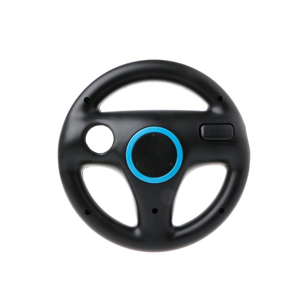 2 Pcs Gamepad Game Steering Wheel Handle for Wii Games Black