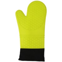 2 Pcs Heat Resistant Oven Glove Kitchen Bbq Cooking Grilling Baking Mitt Silicone Fabric
