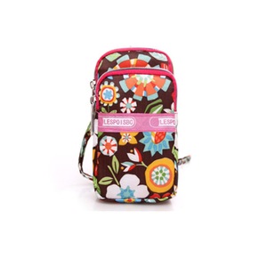 2 Pcs Lady'S Printing Zipper Shoulder Bag Mini Wrist Purse Coin Purse