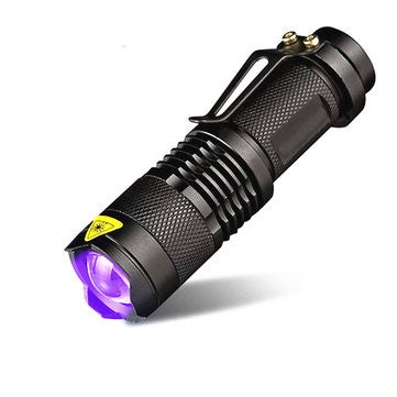 2 Pcs Led Uv Flashlight Ultraviolet Torch With Zoom Function Mini Black Light Pet Urine Stains Detector Scorpion Hunting
