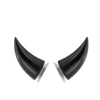 2 Pcs Motorcycle Helmet Devil Decoration Motorbike Helmet Suction Cups Horns Decoration Headwear Sucker(Black)