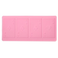 2 Pcs Poker Shape Silicone Chocolate Cake Mold A Poker Card Fondant Candy Baking Mould Decorations