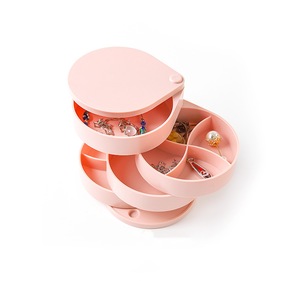 2 Pcs Rotating Jewelry Stand Storage Box Necklace Stud Earrings European Storage Box