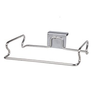 2 Pcs Stainless Steel Hanging Holder Rack Kitchen Cabinet Door Back Organizer For Home Trash Bag Towel