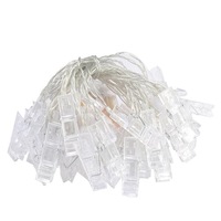2 Set 3M 20Led Holder Clip Fairy Sliver Wire String Light Battery Christmas Party Holiday Decor