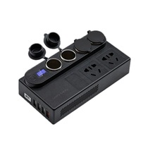 200W Dc 12V/24V To Ac 220V Car 6288 Correction Wave Power Inverter 4 Usb Ports Qc3.0 Fast Charger Adapter