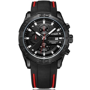 2055 Sport Watch Men Quartz Chronograph Black Male Wristwatch Black-Black