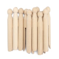 25 Pcs Traditional Natural Wooden Craft Clothespin Dolly Clothes Pegs For Washing Lines Diy Crafts