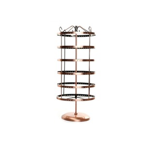 288 Holes 6-Tiers Rotating Iron Jewelry Rack Earrings Rings Display Stand Holder Tools Kit