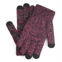 2Pair Motorcycle Touch Screen Gloves Winter Knit Warm Wool Thicken Velvet Bike Riding Outdoor 10