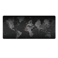 2Pc Extended Large Anti-Slip World Map Pattern Soft Rubber Smooth Cloth Surface Game Mouse Pad Keyboard Mat Size: 80 X 30Cm