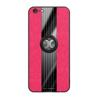 2Pc For Iphone 6 / 6S Xinli Stitching Cloth Texture Shockproof Tpu Protective Case With Ring Holder(Red)