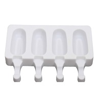2Pc Homemade Food Grade Silicone Ice Cream Molds 2 Size Ice Lolly Moulds Freezer Bar Maker With Popsicle Sticks