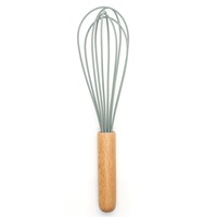 2PC Silicone Wooden Handle Mini Handheld Egg Mixer Cream Coffee Cake Household Eggs Blender