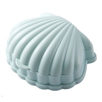 2Pcs 2021 Mermaid Shell Cute Bathroom Dish Plate Case Home Shower Travel Hiking Container Soap Box Plastic Dispenser Container
