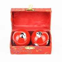 2pcs 47mm Chinese Health Yin Yang Therapy Tools Exercise Stress Relaxation Massage Baoding Ball