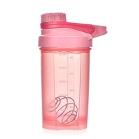 2Pcs 500ml Protable Shaker Bottle Whey Protein Powder Gym Sports Bottle with Stirring Ball Leak Proof Lid Travel Outdoor Water Bottle