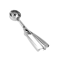 2Pcs 5Cm Ice Cream Spoon Stainless Steel Spring Handle Watermelon Spoon Dig Ball Fruit Scoop