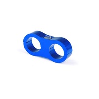 2 Pcs An8 Automotive 2-Hole High Pressure Fixing Clip Car Tubing Clamp Aluminum Alloy Separator Random Delivery