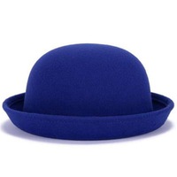 2Pcs Autumn And Winter Women Simple British Style Felt Hat Rolled Brim