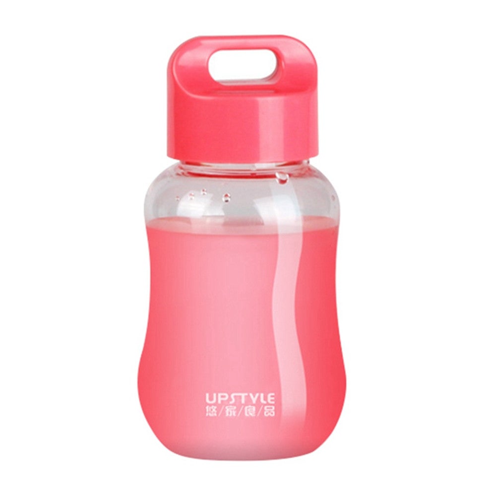 2Pcs Cartoon Mini Water Bottle Plastic My Kids Crystal Drink Bottle Sports Protein Shaker Student Rope Hand Cup 180Ml