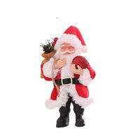 2Pcs Christmas Tree Hanging Santa Claus Crafts Resin Ornaments Home Party Decorations Red