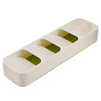 2Pcs Desktop Organizer Tray Kitchen Drawer Separation Finishing Storage Box For Spoon Fork Cutlery Silverware Off-White