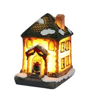 2Pcs Kids Resin Miniature House Furniture Led House Decorate Year Party Christmas Decorations For Home