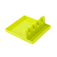 2Pcs Kitchen Heat Silicone Spoon Multi-Slot Design Cooking Utensil Holder Tools Kit 01 Coloe