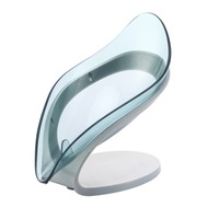 2Pcs Leaf-Shaped Bath Soap Holder Bathroom Kitchen Dish Storage Box Non-Slip Drain Container