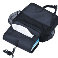 2Pcs Multifunction Oxford Waterproof Baby Feeding Bottle Cover Thermal Bag Tissue Box Storage Hanging Car Seat Organizer
