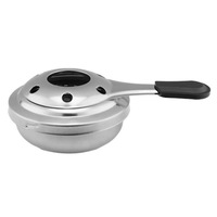 2Pcs Outdoor Mini Stainless Steel Handle Alcohol Stove Camping Fuel Small Hot Pot Windproof Size:9.5Cm