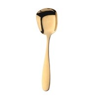 2Pcs Plat Bottom Spoon Stainless Steel Square Dinner Spoons Rice Dinnerware Child Long Handle Drink Spoon For Ice Cream Dessert Salad