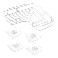 2Pcs Punch Free Corner Bathroom Shelf Shower Cosmetic Shelves Bath Accessories Storage Organizer Rack Holder