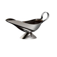 2Pcs Restaurant Hotel Sauce Vinegar Ergonomic Handle Dripless Lip Spice Flavor Stainless Steel Gravy Boat Dish Salt Sauce Canister
