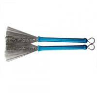 2pcs Retractable Jazz Drum Metal Brushes Drum Sticks Percussion Drumsticks Musical Accessories blue