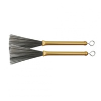 2pcs Retractable Jazz Drum Metal Brushes Drum Sticks Percussion Drumsticks Musical Accessories Gold