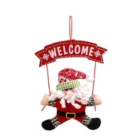 2Pcs Santa Claus Snowman Christmas Door Hanging Ornament Tree Home Decoration Xmas Gift 01 Pattern
