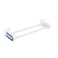 2Pcs Self-adhesive towel rack hanger wall-mounted towel rack bathroom towel rack simple household double-bar storage rack R-F