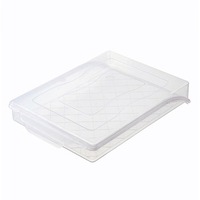 2Pcs Transparent Refrigerator Dumpling Kitchen Storage Box Food Rack Case Organizer With Cover