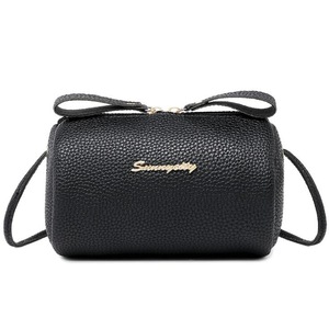2Pcs Women Fashion Crossbody Bag Bow-Knot Round Bags Bucket Bag Black